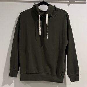 Olive Green Women's Hoodie with Drawstrings